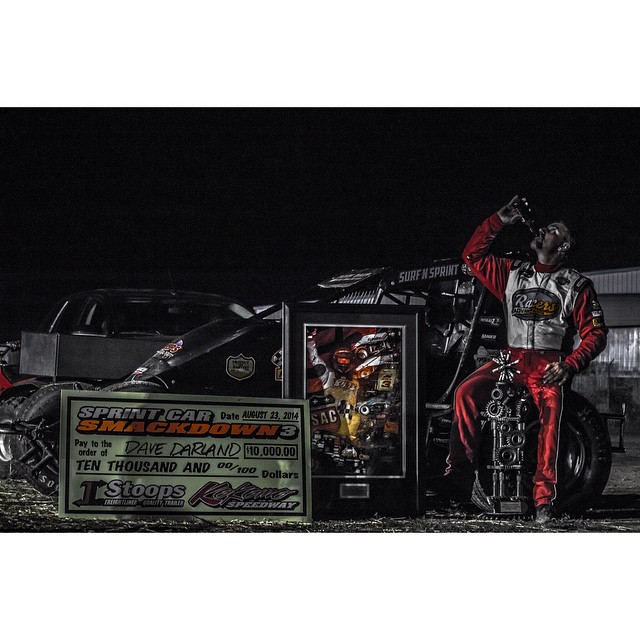 Photo of the day, Dave Darland enjoying a cold one after his record breaking win at t…