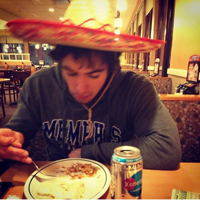 in his sombrero at IHOP at like 4 am during the chili bowl.