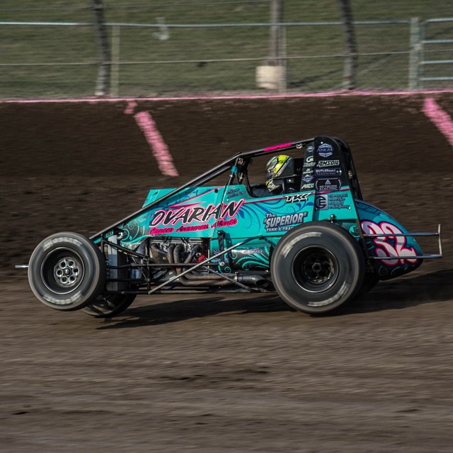 with the LF & LR off the ground qualifying at eldora.
