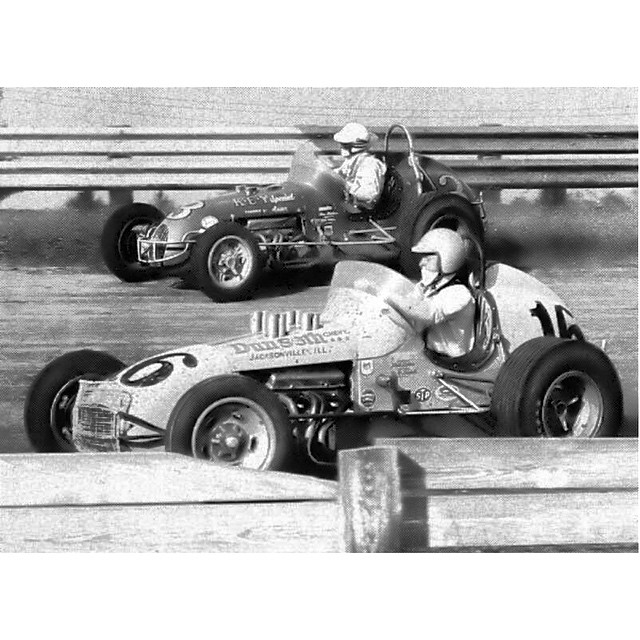 Greg Weld in the and Bobby Unser up top in the on June 19, 1966 at Terre Haute Acti…