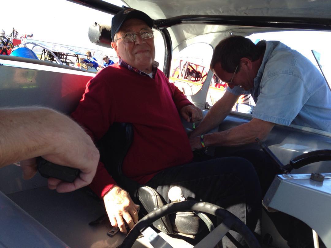 The very first super dirt week winner buzzie getting strapped in for one more trip ar…