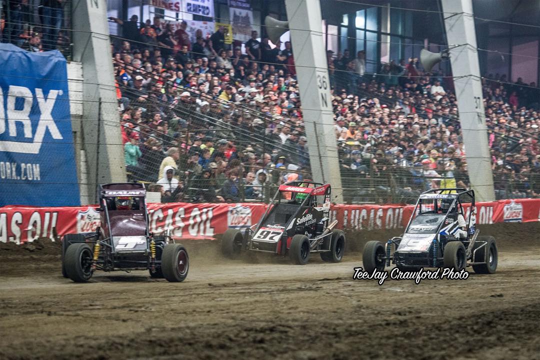 blasting through the field on his way to winning the 30th annual chili bowl nationals.