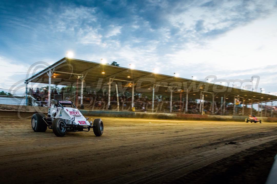 My favorite perspective shot of just how far you slide entering turn 1 at Terre haute.
