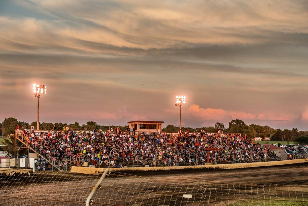 Front stretch, back stretch, pit stands, all along the fence.