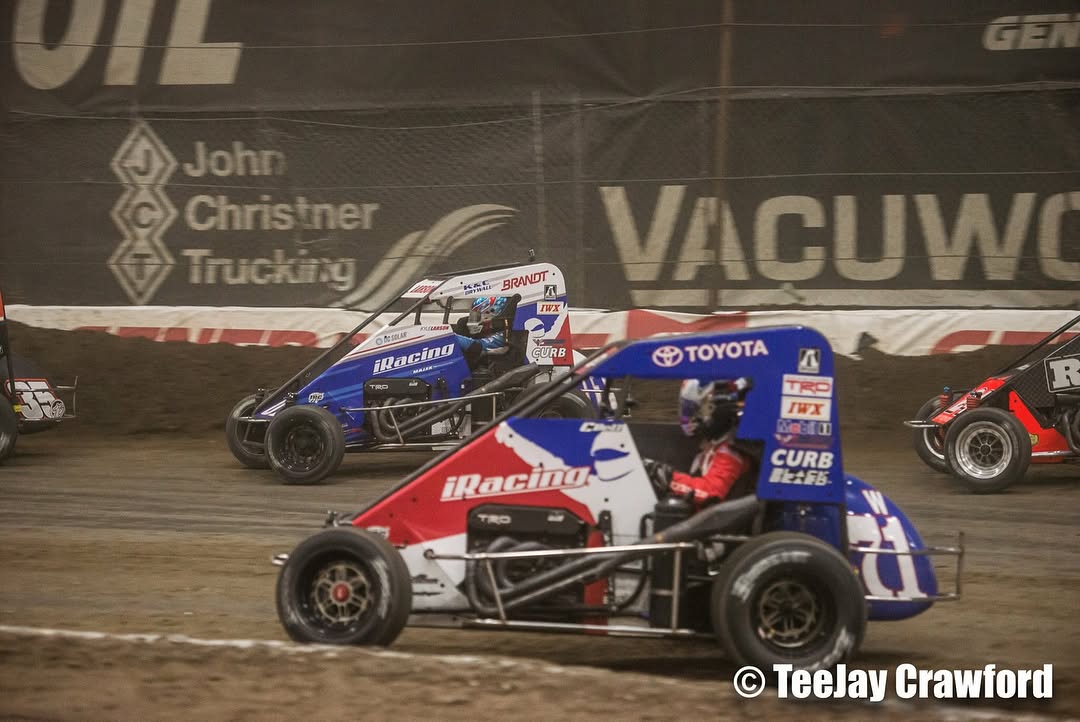 A great race between and was cut shot when Larson’s Motor expired.
