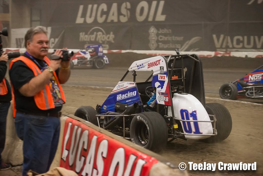 A great race between and was cut shot when Larson’s Motor expired.