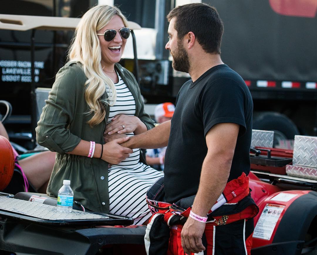 and baby Sawyer, the cutest family in racing.