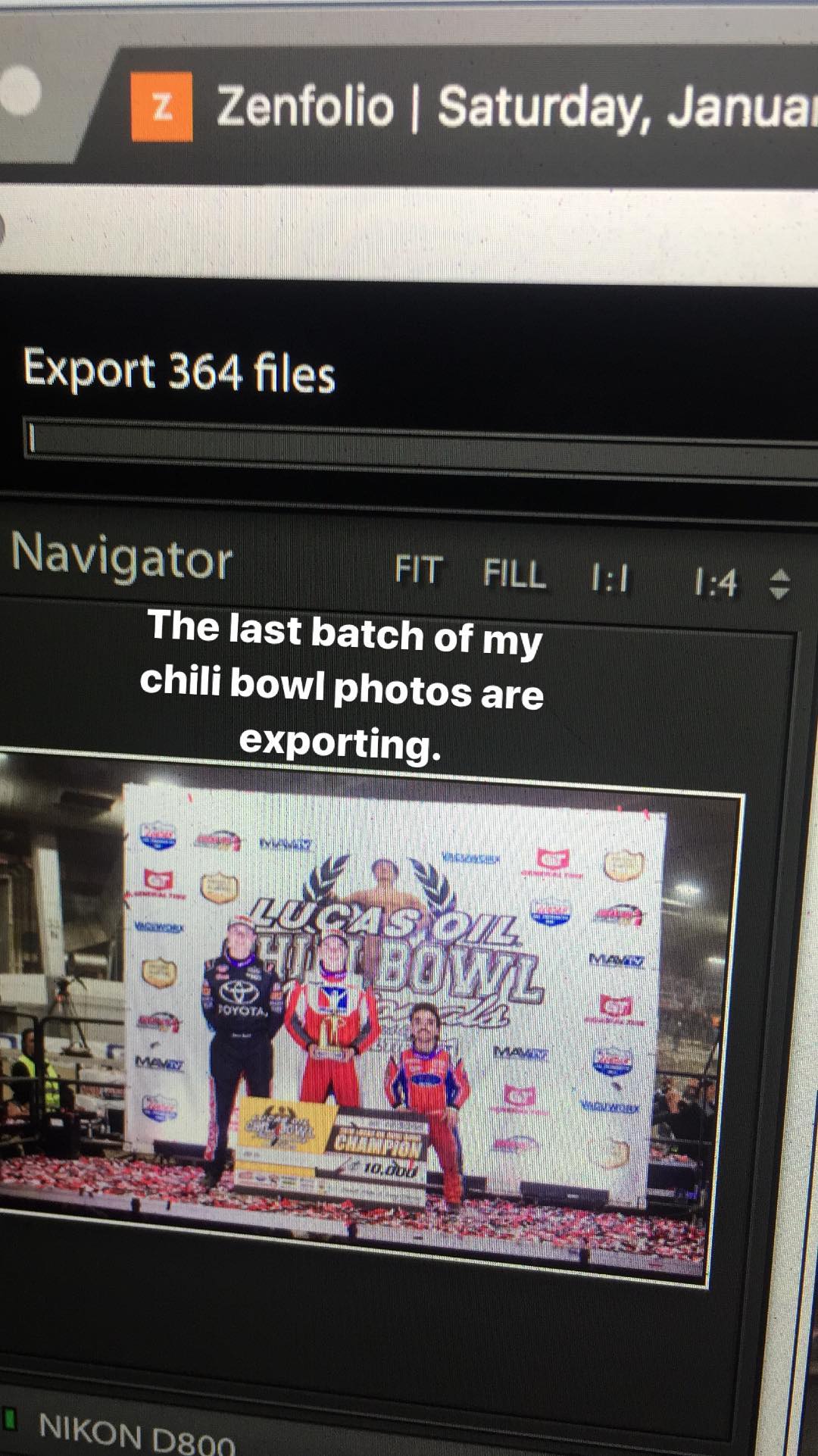 The last batch of my chili bowl photos are exporting.